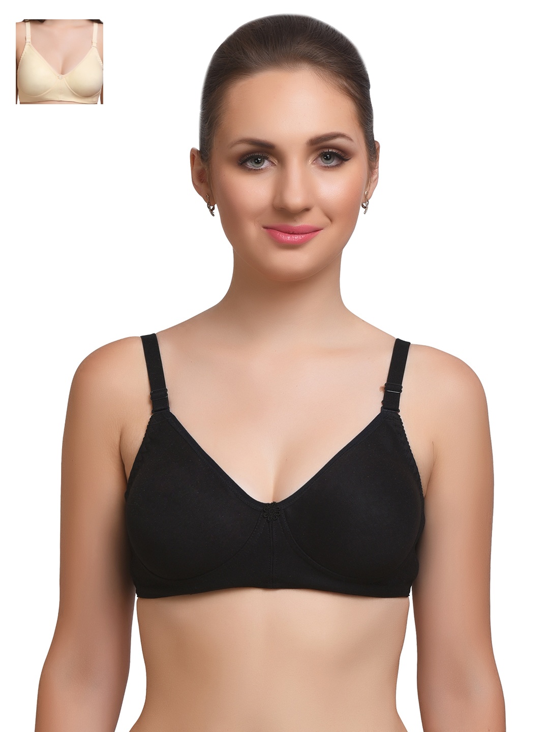 

Lady Lyka Pack Of 2 Everyday Bras VALANCIA-SKN-BLK, Beige