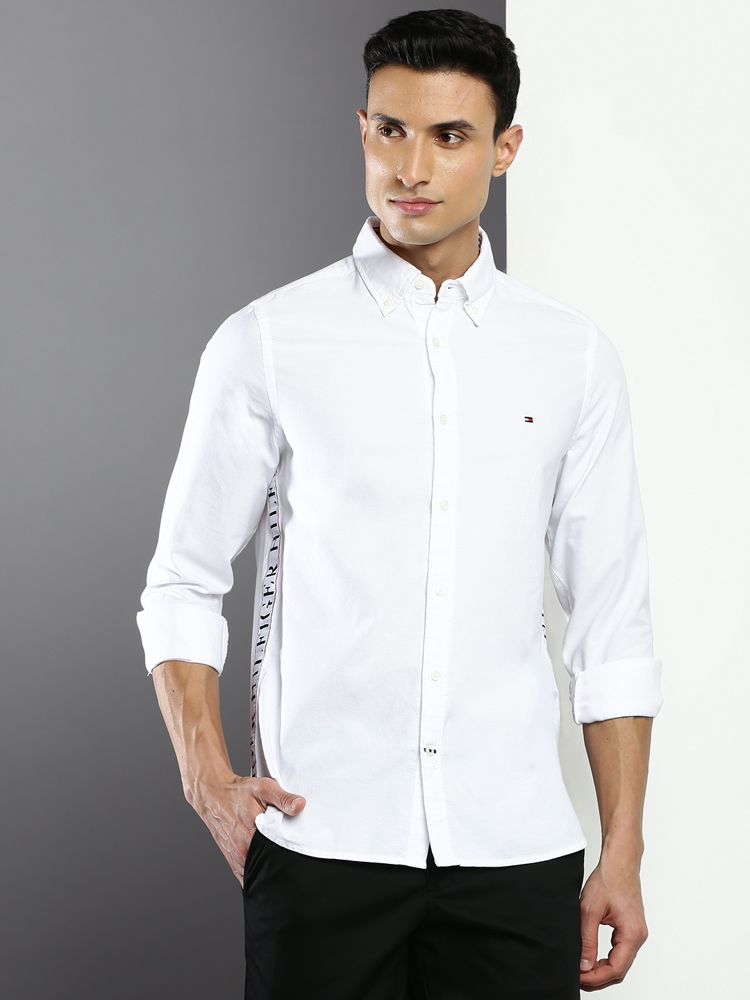 

Tommy Hilfiger Men Cotton Casual Shirt, White