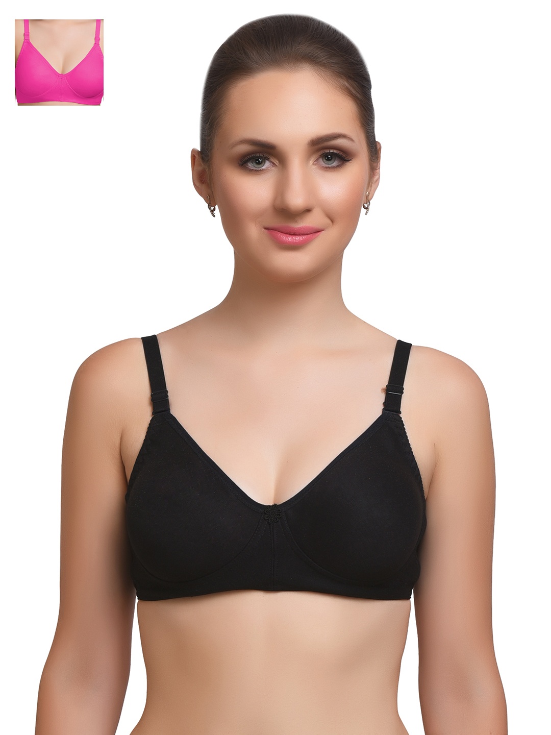 

Lady Lyka Pack of 2 T-shirt Bras, Black
