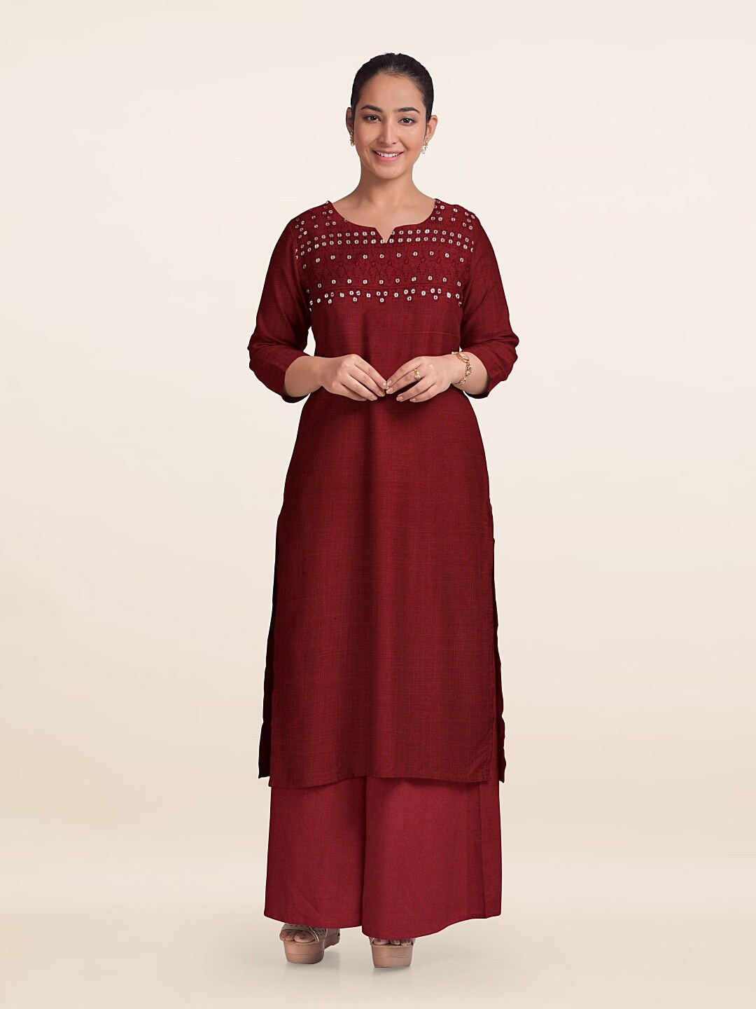 

Pothys Unstitched Dress Material, Rust