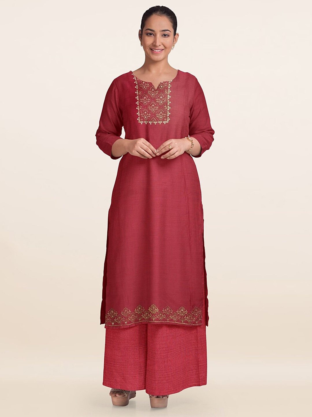 

Pothys Unstitched Dress Material, Pink
