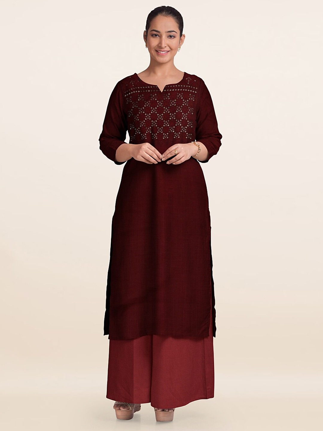 

Pothys Unstitched Dress Material, Rust