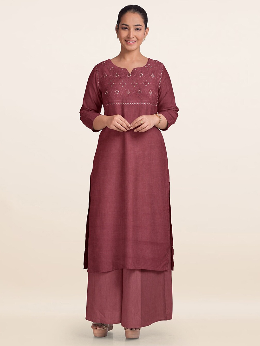 

Pothys Embroidered Unstitched Dress Material, Pink