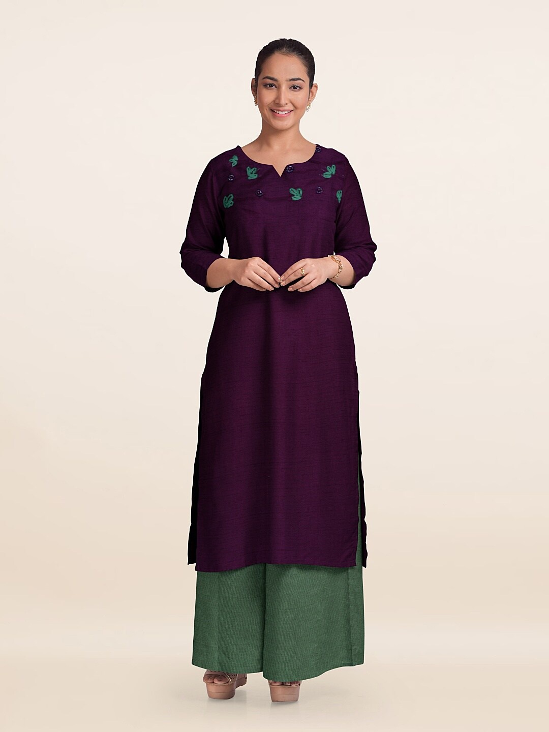 

Pothys Unstitched Dress Material, Purple