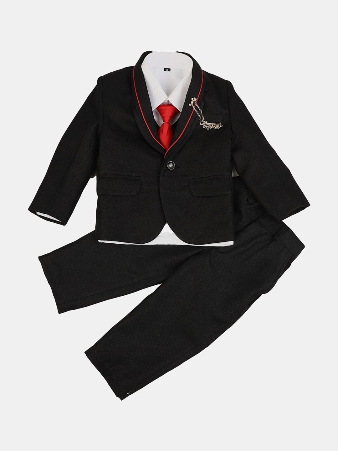 

V-Mart Boys Single-Breasted 2-Piece Formal Suits, Black