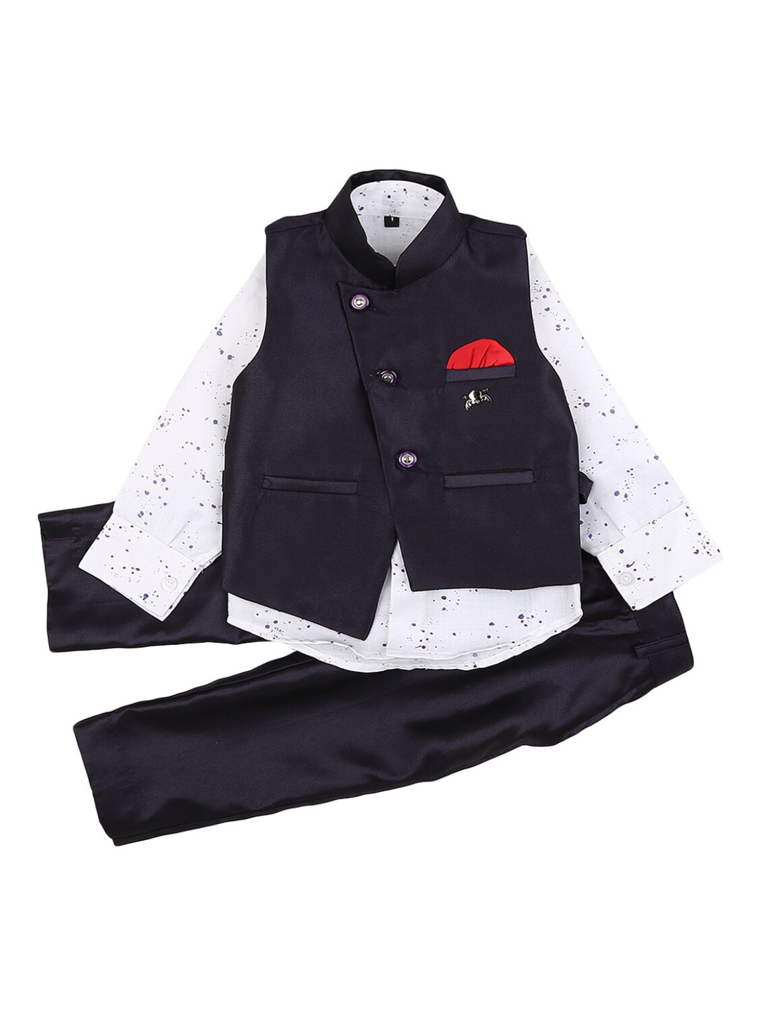 

V-Mart Boys Bandhgala 2-Piece Partywear Suit, Purple