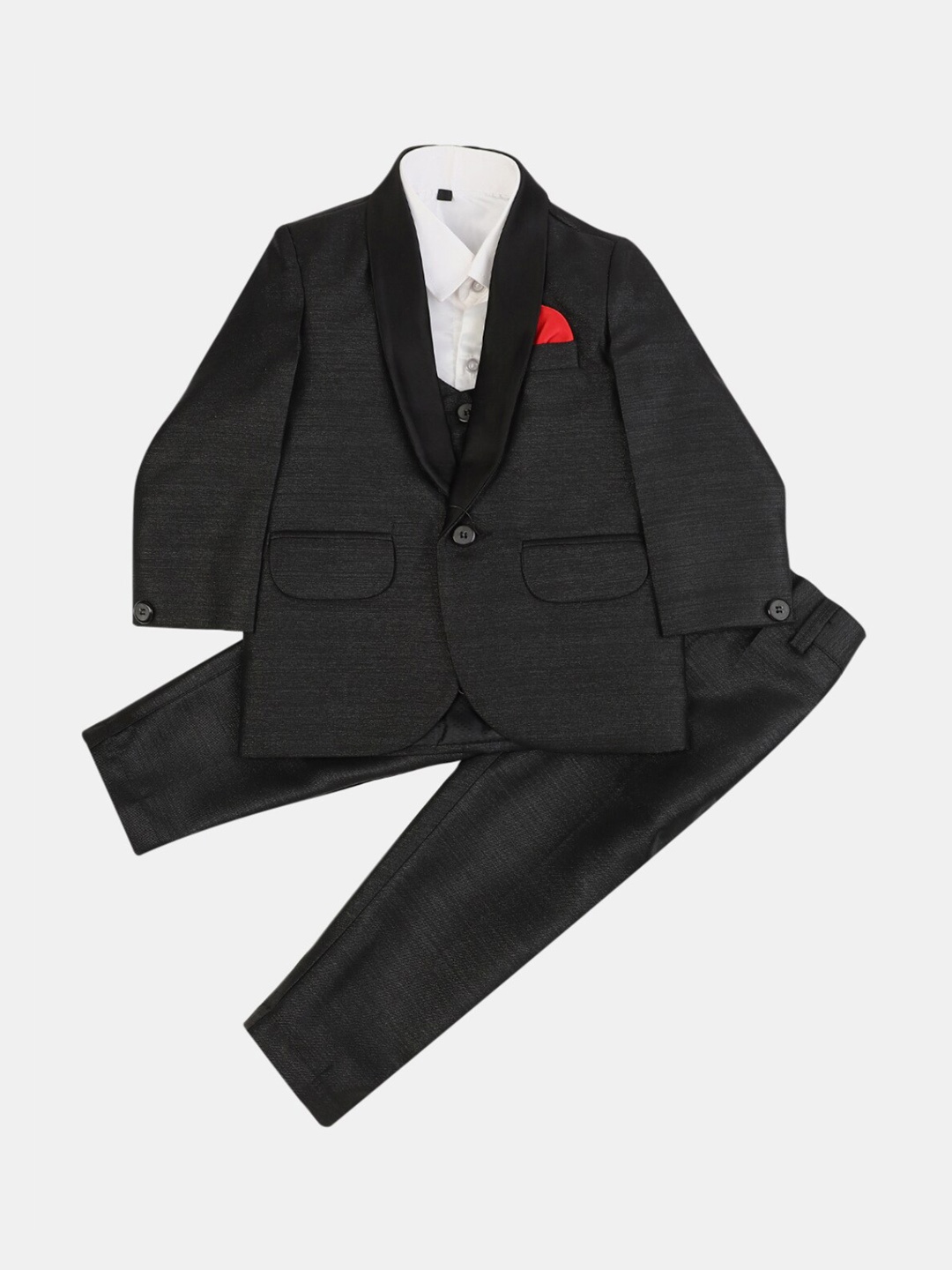 

V-Mart Boys Self Design 2-Piece Formal Suit, Black