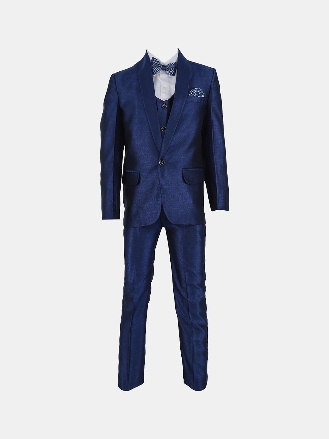 

V-Mart Boys Single-Breasted 2Pcs Suit, Navy blue