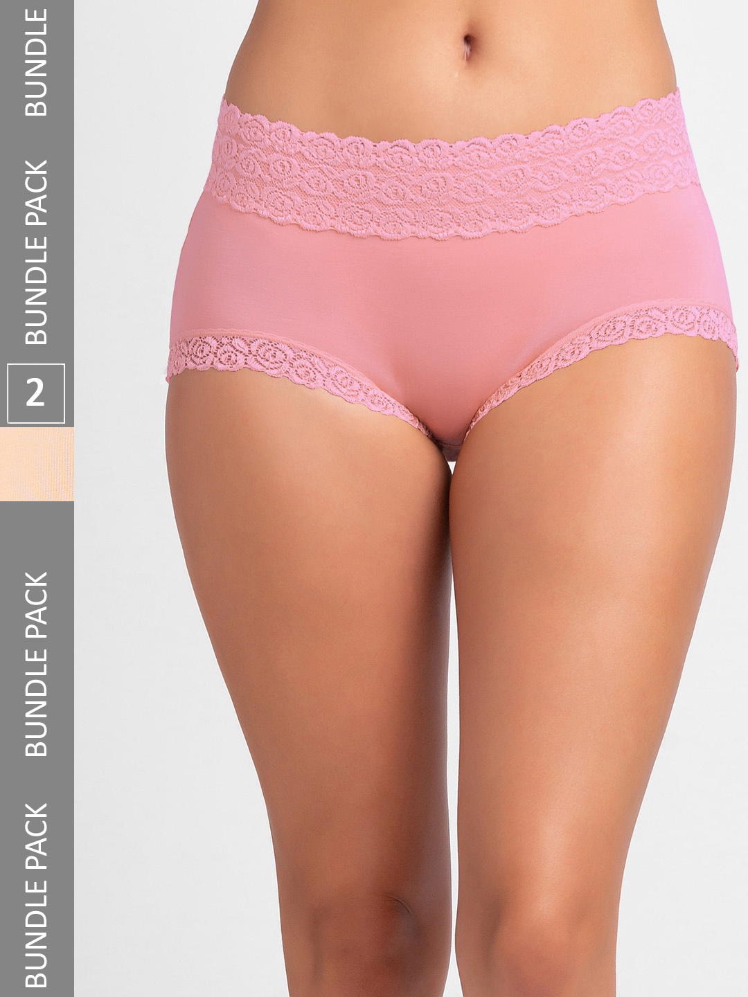 

FashionRack Women Pack Of 2 Assorted Cotton Lace Hipster Briefs