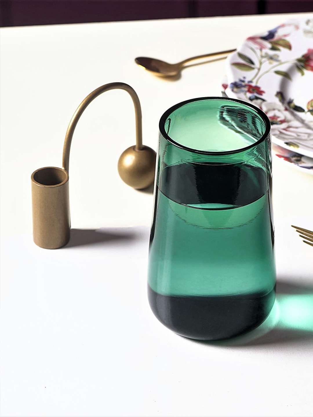 

THE ARTMENT Minimalist Green & Transparent Festive Cocktails Glass