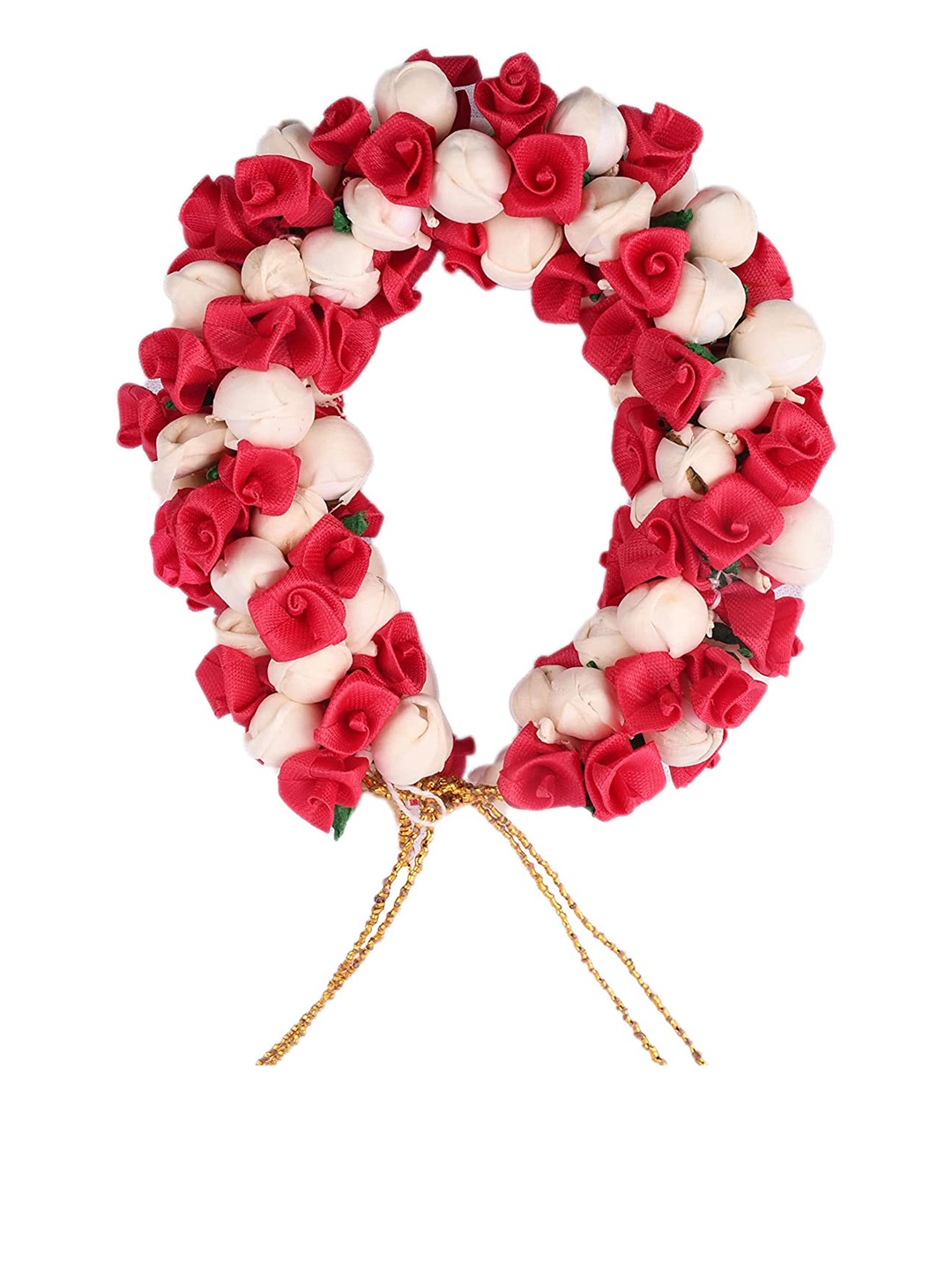 

CHANDERKASH Women Pink & White Rose Mogra Flower Gajra