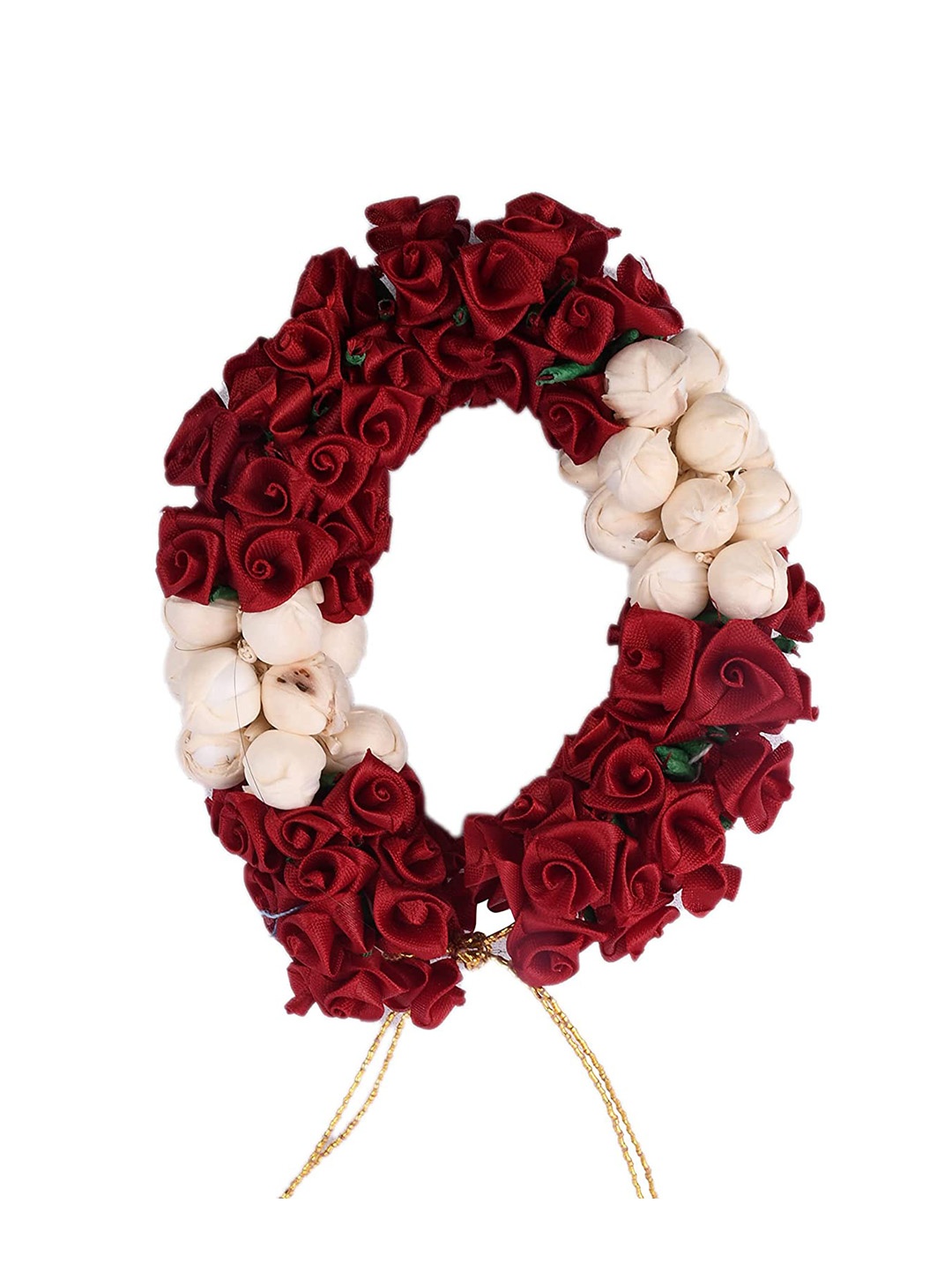 

CHANDERKASH Rose with Mogra Flower Gajra, Maroon