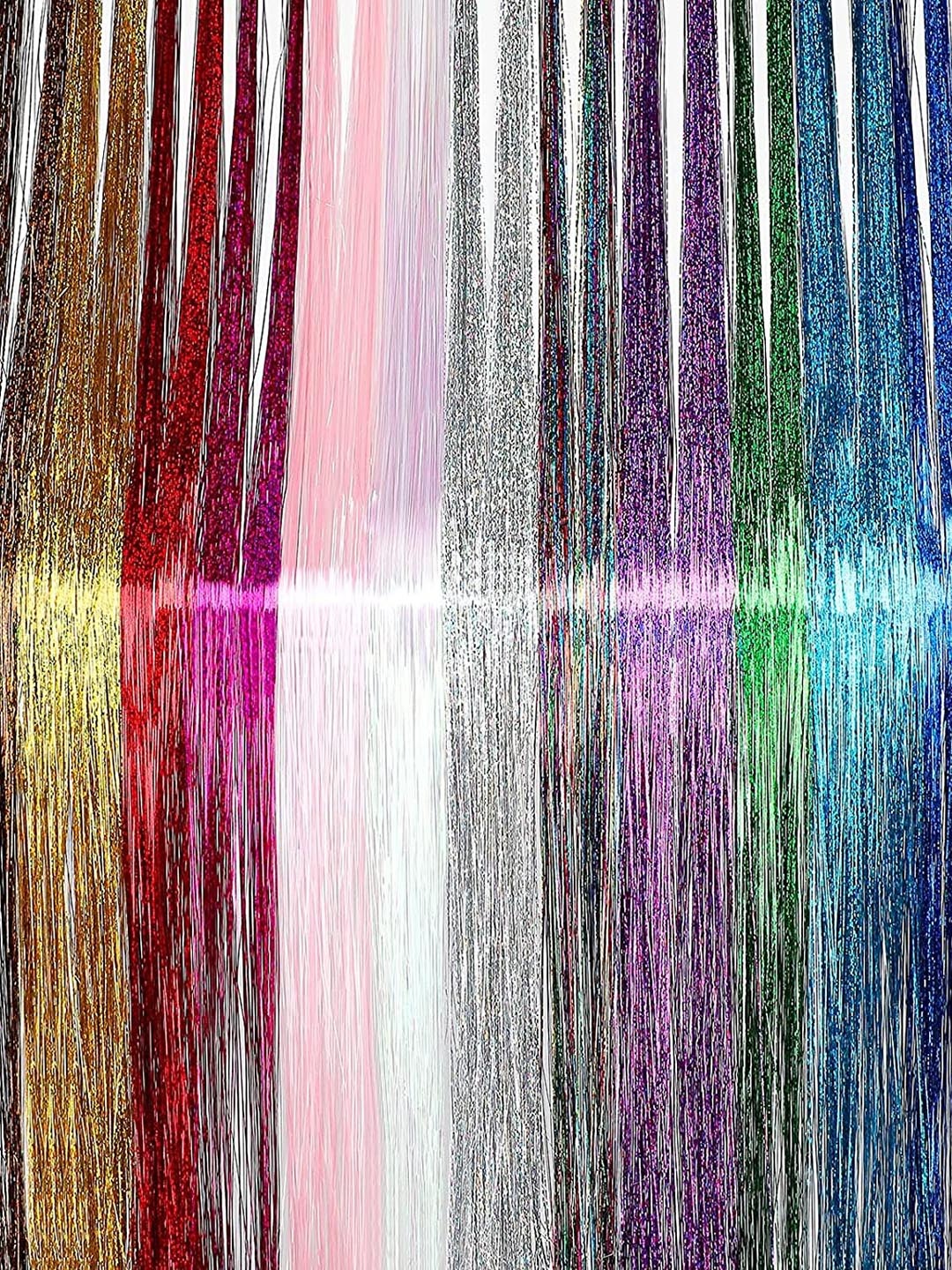 

CHANDERKASH Set Of 6 Glitter Hair Extensions Ribbons, Red