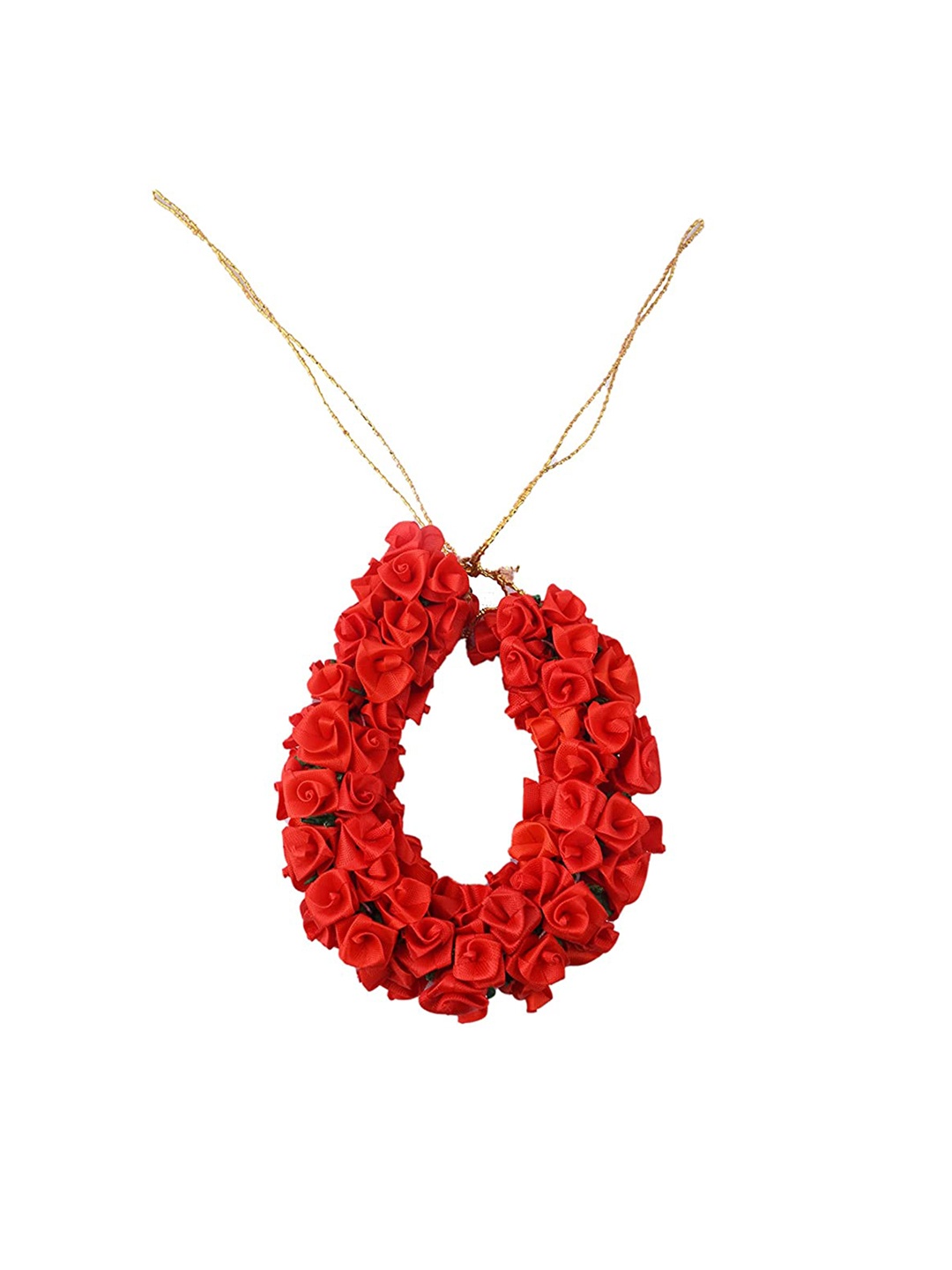 

CHANDERKASH Bridal Rose Gajra Resuable Garland Hair Accessory, Red