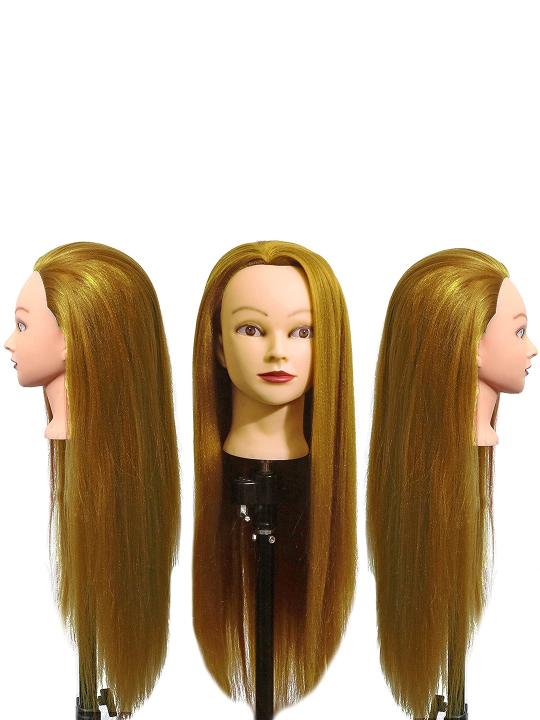 

CHANDERKASH Synthetic Hair Dummy For Hair Styling Cutting Hair Length, Gold