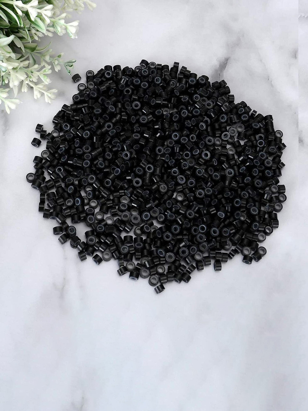 

CHANDERKASH 1000 Pieces Professional Hair Extensions Silicone Lined Micro Link Rings, Black