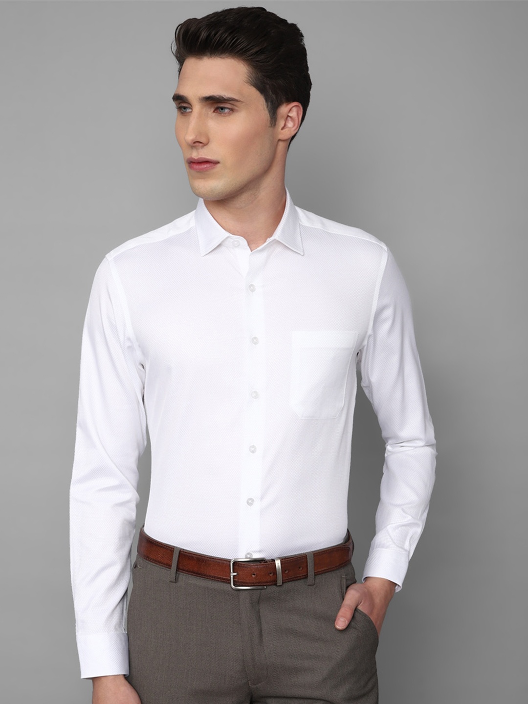 

Louis Philippe Men Cotton Slim Fit Formal Shirt, White