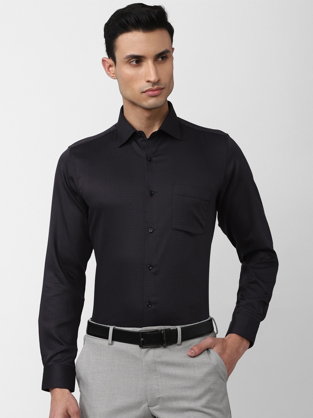 

Van Heusen Men Cotton Formal Shirt, Black