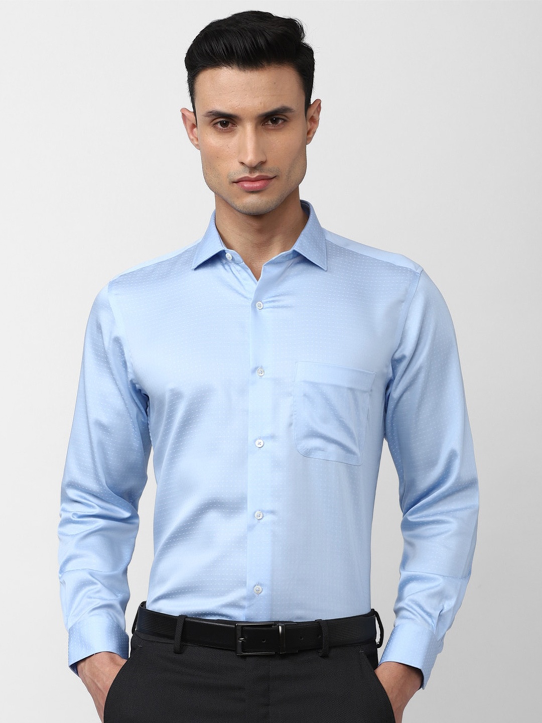 

Van Heusen Men Cotton Formal Shirt, Blue