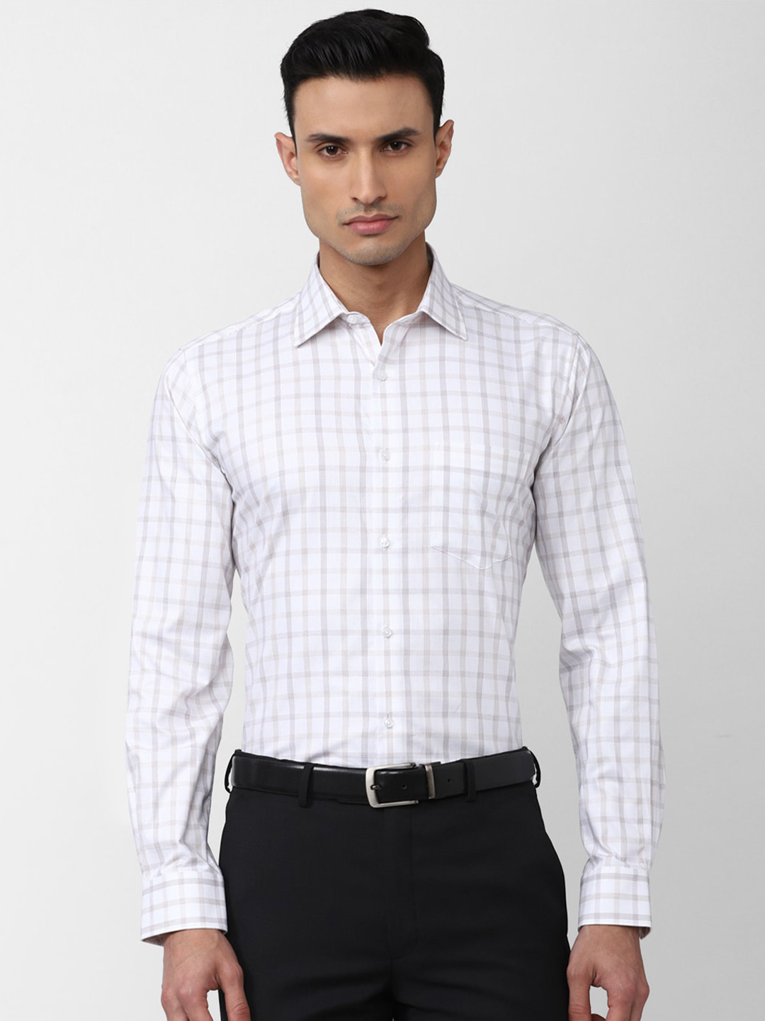

Van Heusen Men Checked Formal Shirt, White