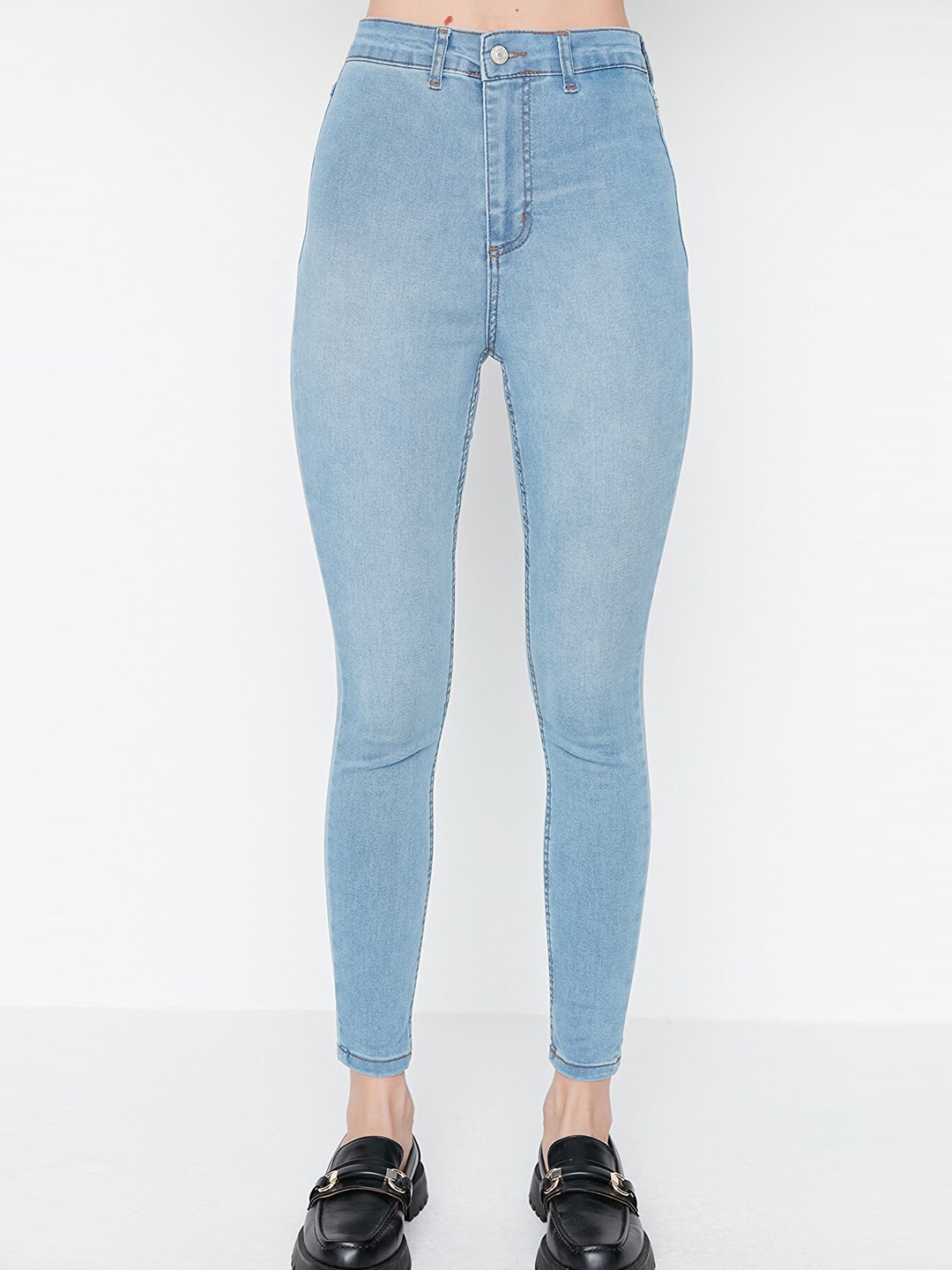 

Trendyol Women Skinny Fit Cotton Jeans, Blue