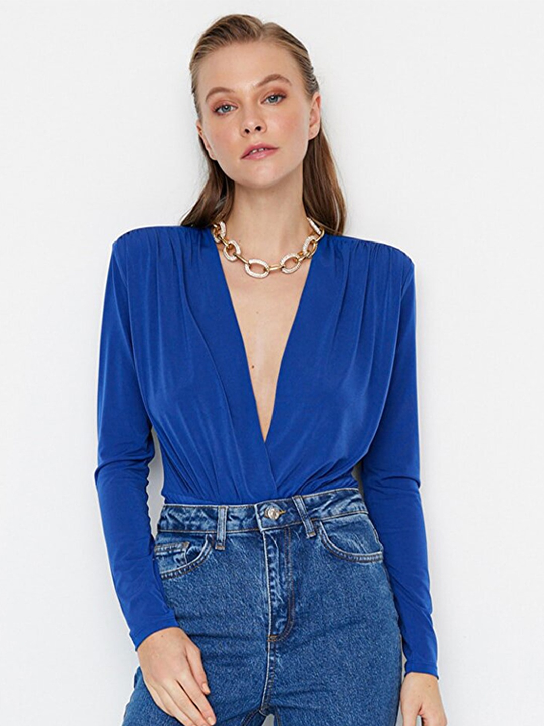 

Trendyol V-Neck Long Sleeves Regular Top, Purple