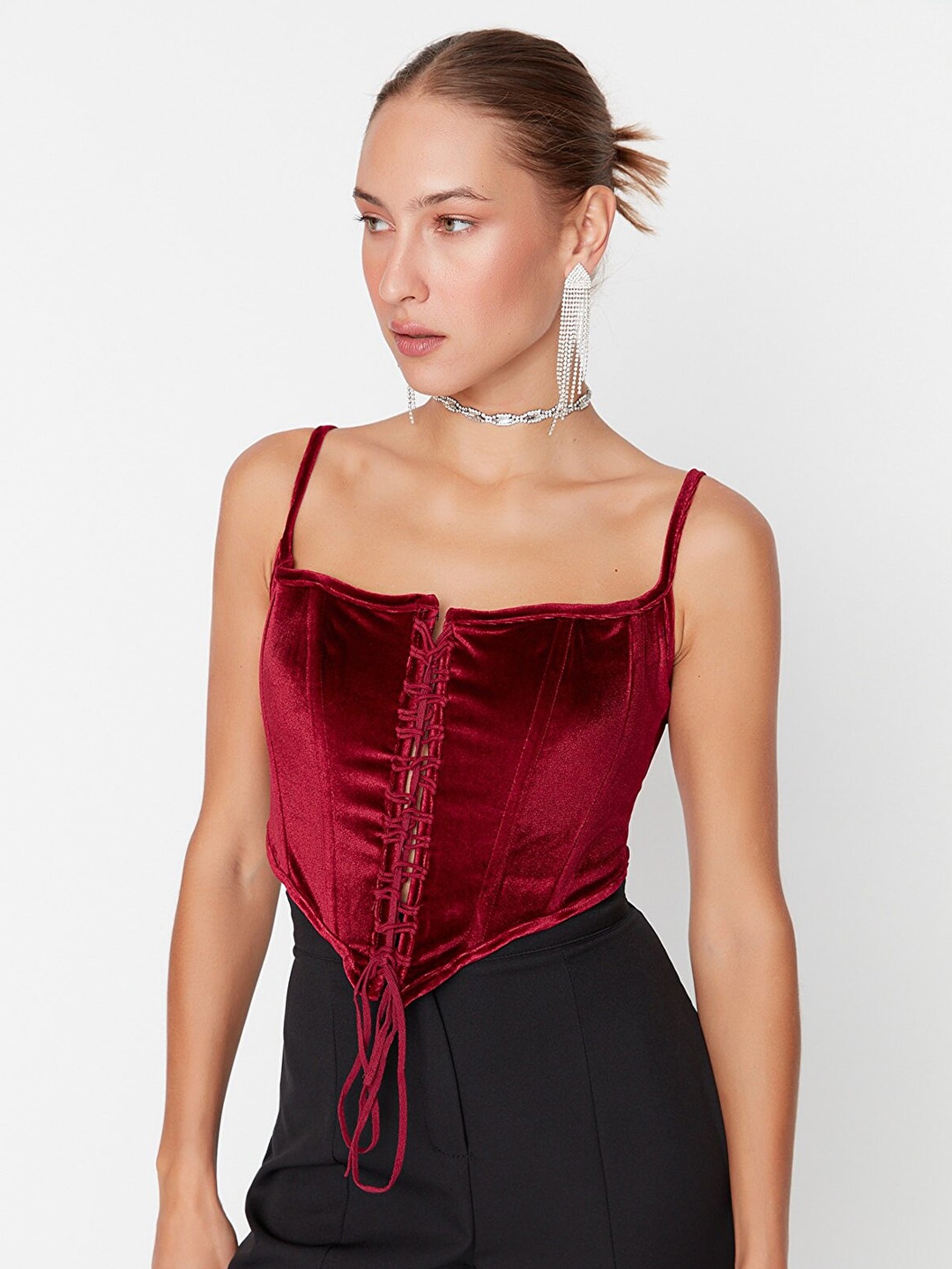 

Trendyol Crop Top, Burgundy