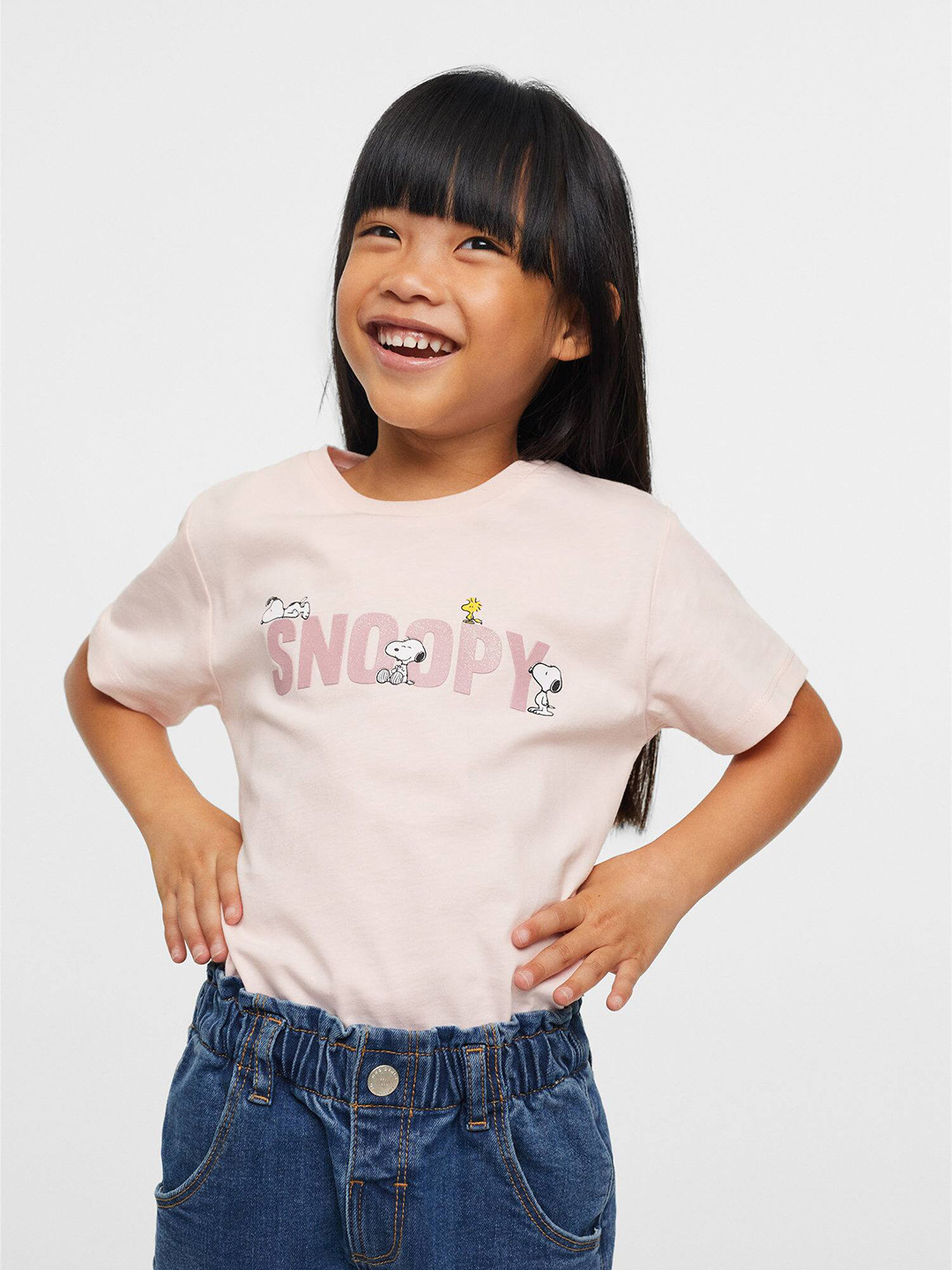 

Mango Kids Girls Typography Printed Pure Cotton Sustainable T-shirt, Pink