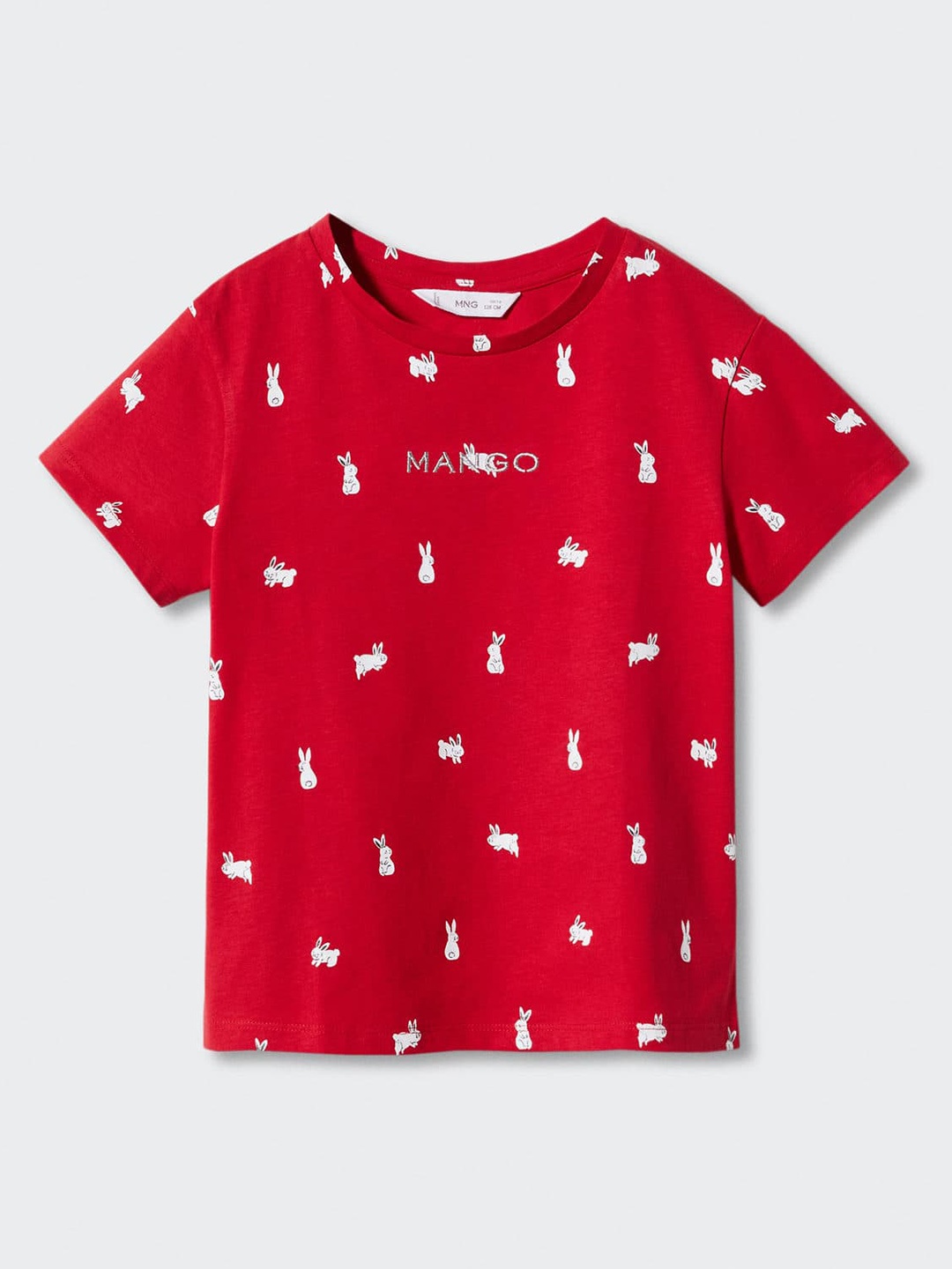 

Mango Kids Girls Printed Pure Cotton T-shirt, Red