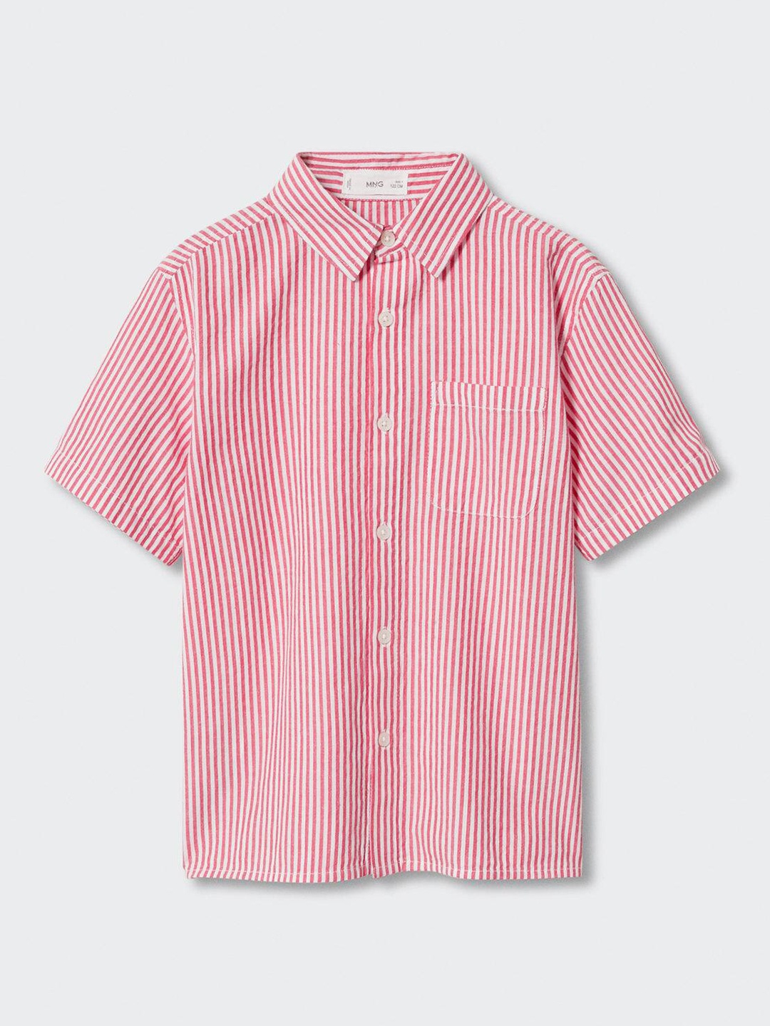 

Mango Kids Boys Striped Pure Cotton Casual Shirt, Red