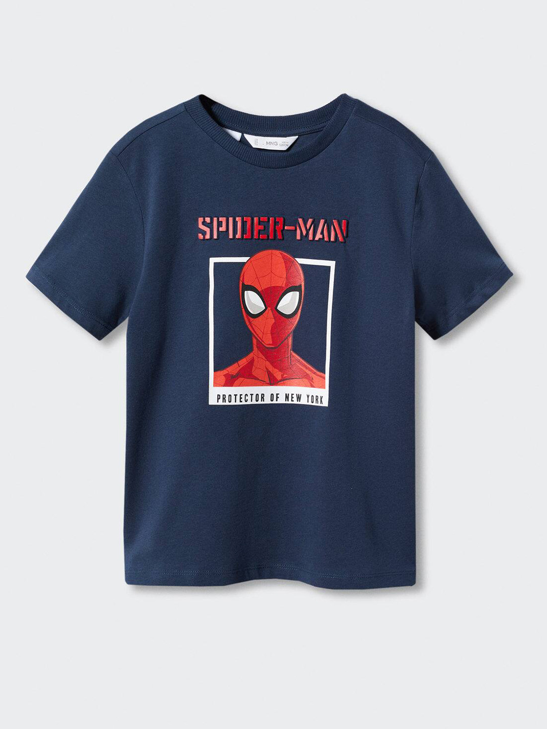 

Mango Kids Boys Spider-Man Print Pure Cotton T-shirt, Navy blue