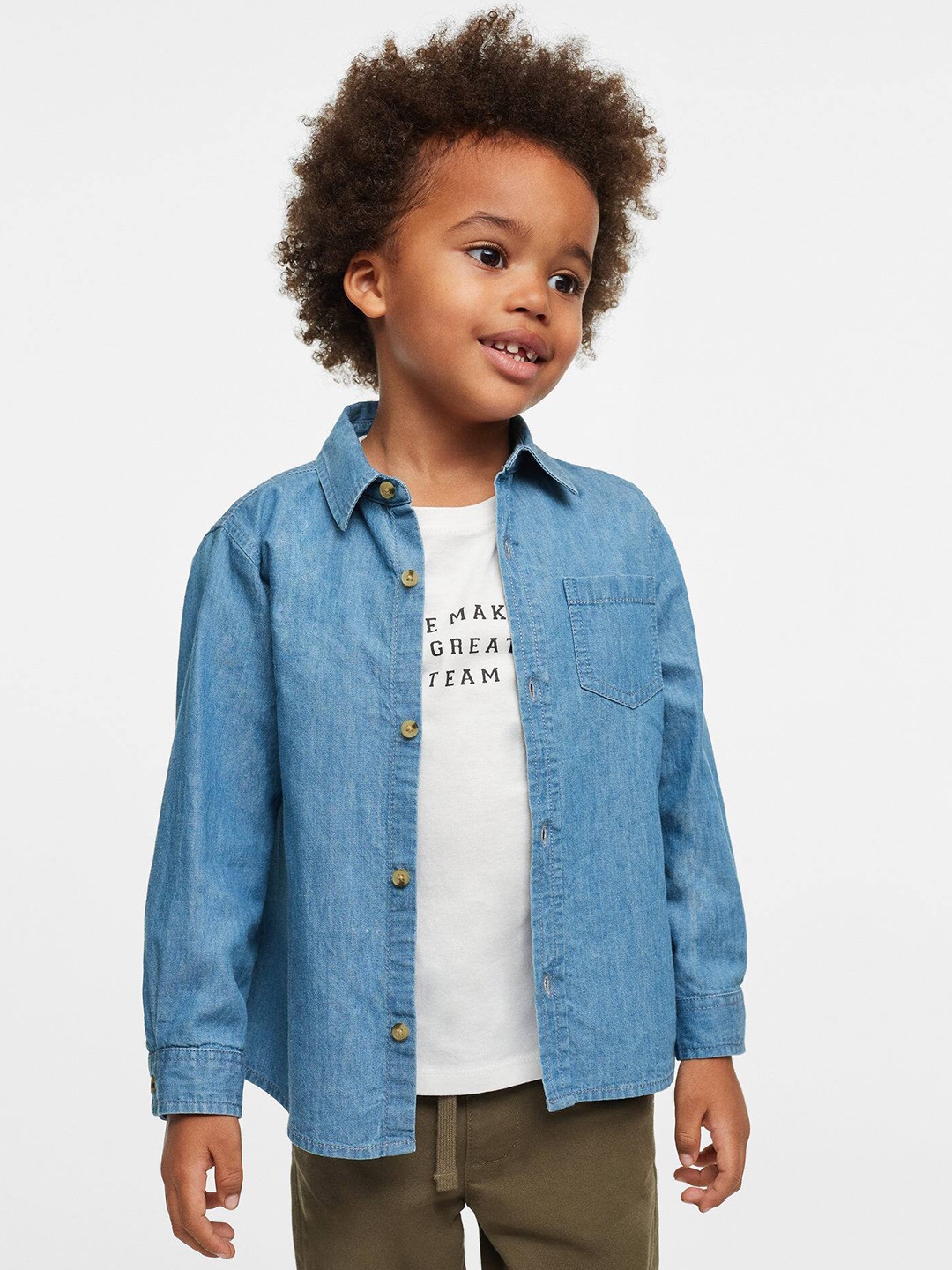 

Mango Kids Boys pure Cotton Sustainable Casual Shirt, Blue