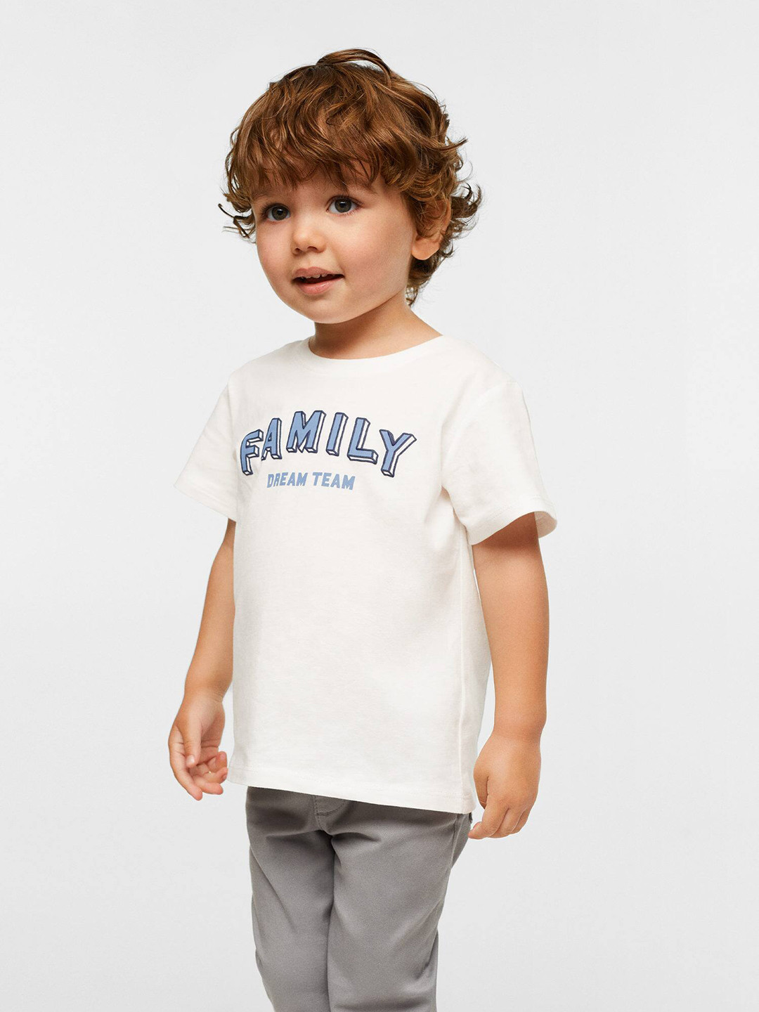 

Mango Kids Boys Typography Printed Pure Cotton Sustainable T-shirt, White