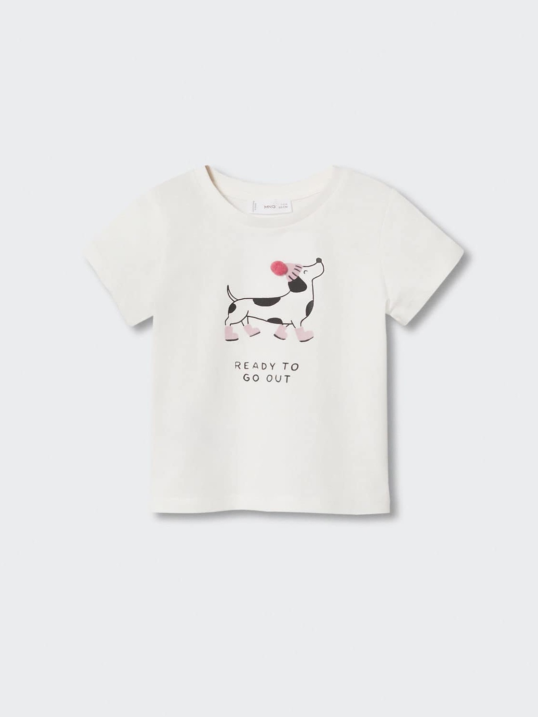

Mango Kids Girls Graphic Printed Pure Cotton Sustainable T-shirt, White