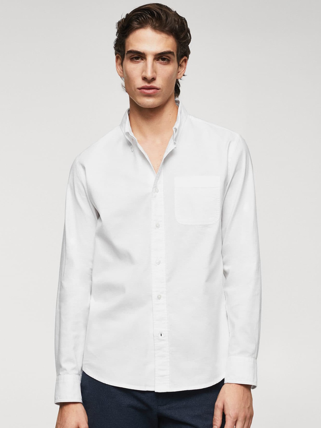 

MANGO MAN Sustainable Cotton Oxford Regular Fit Casual Shirt, White