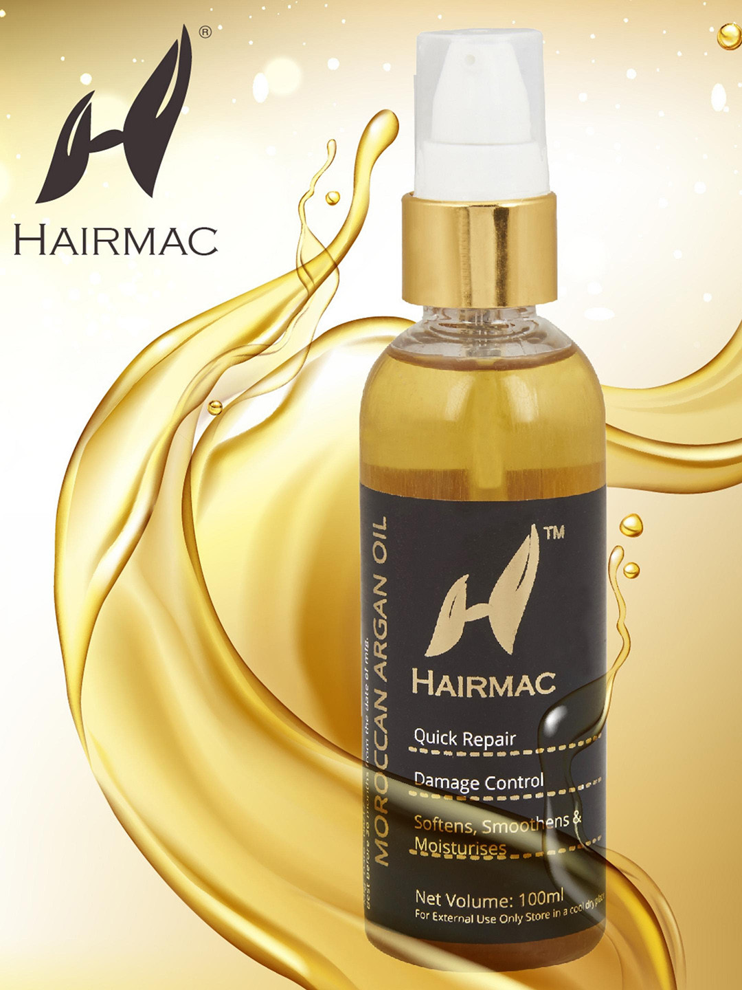 

HAIRMAC Quick Repair & Damage Control Moroccan Argan Oil - 100 ml, Yellow