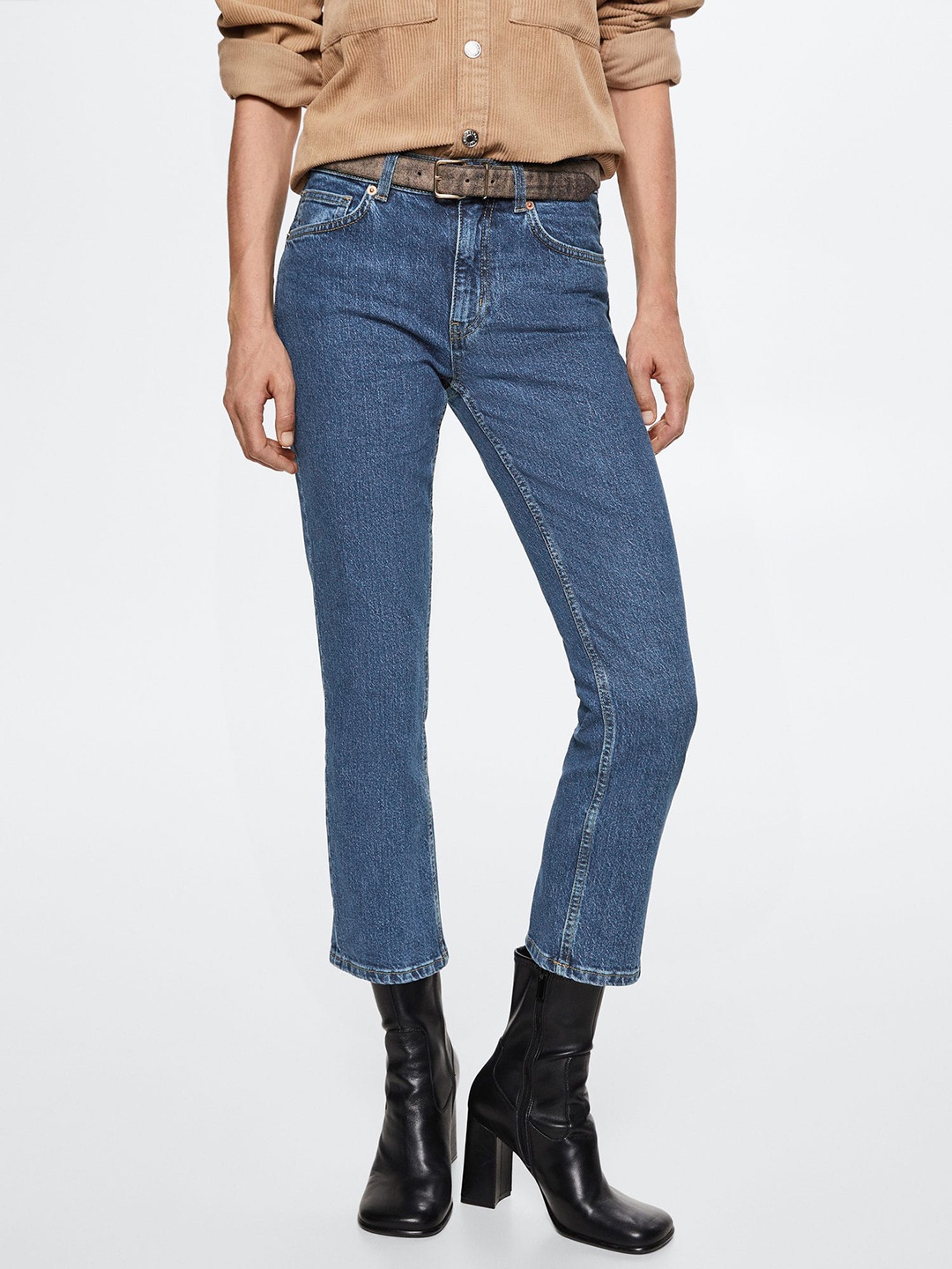 

MANGO Women Bootcut Stretchable Jeans, Blue