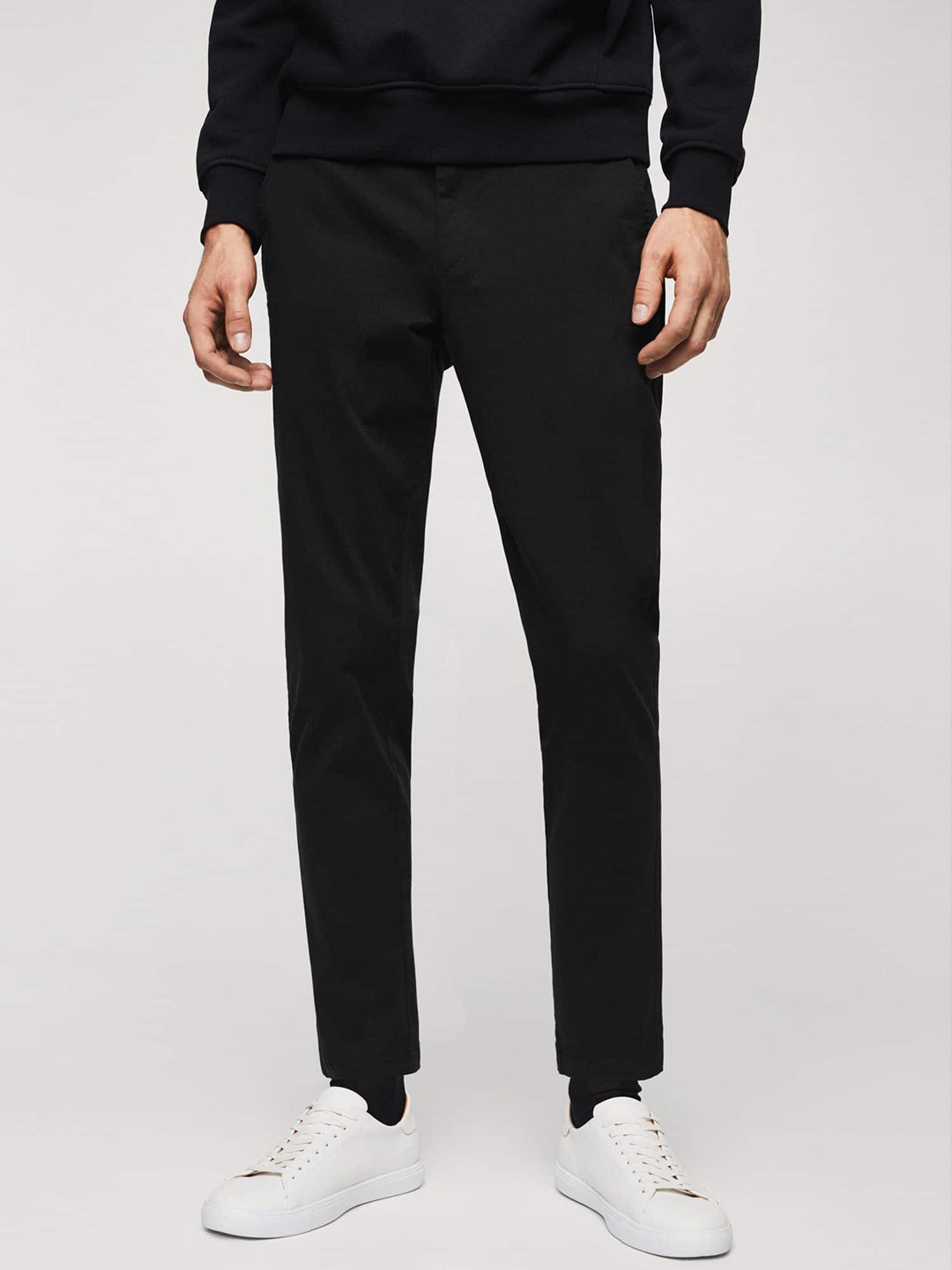 

MANGO MAN Tapered Fit Sustainable Trousers, Black