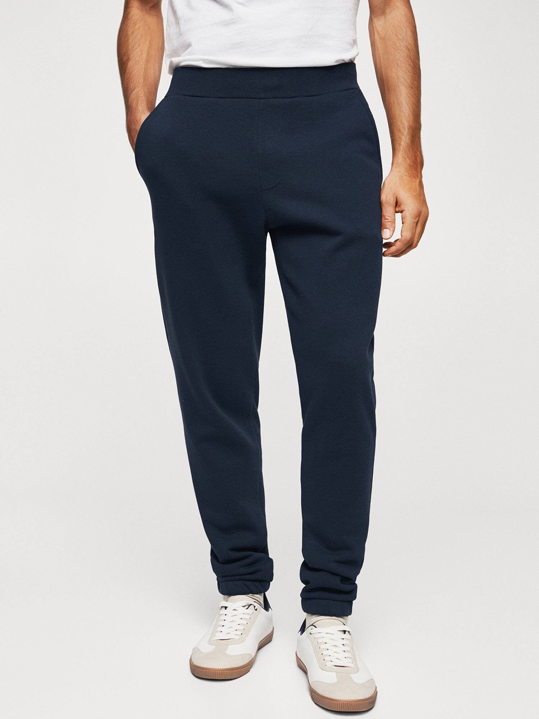 

MANGO MAN Relaxed Fit Pure Cotton RegularJoggers, Navy blue