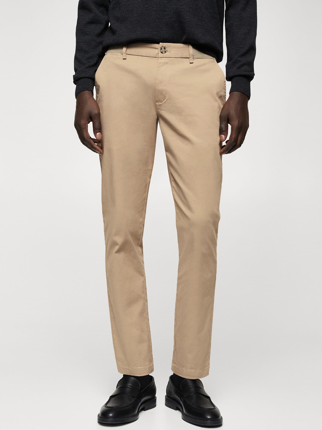 

MANGO MAN RegularTapered Fit Chinos Trousers, Beige