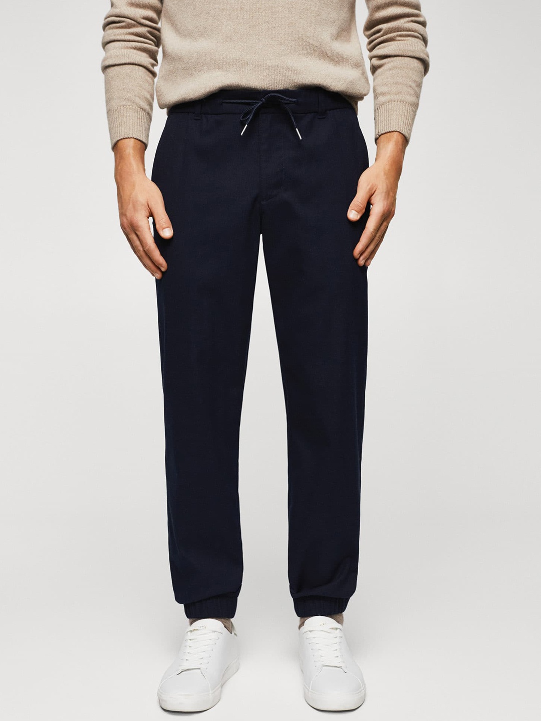 

MANGO MAN Solid Sustainable Joggers, Navy blue