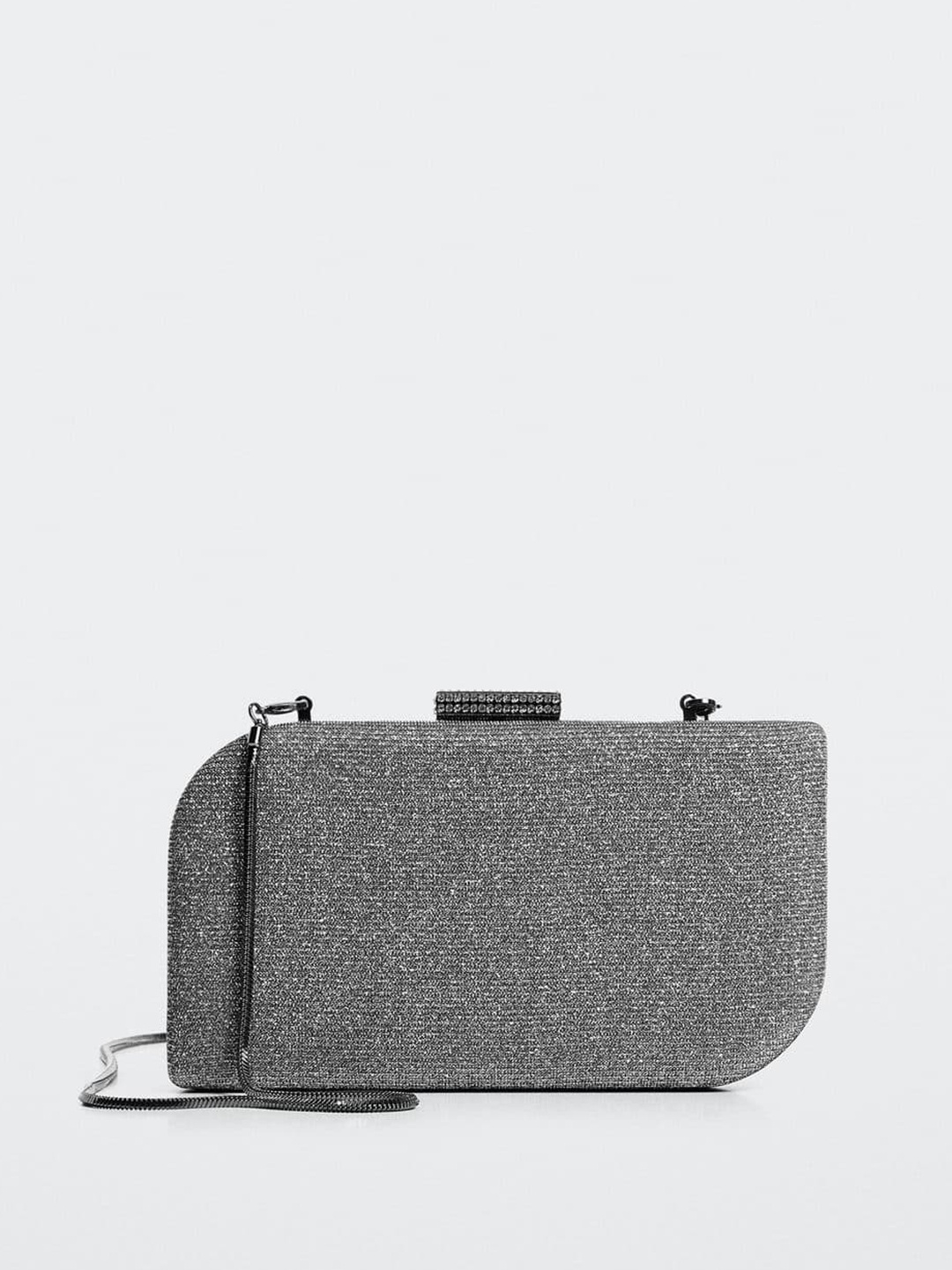 

MANGO Sparkling Party Box Clutch, Silver