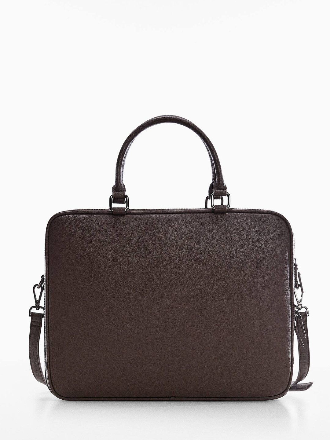 

MANGO MAN Textured Handheld Bag, Brown