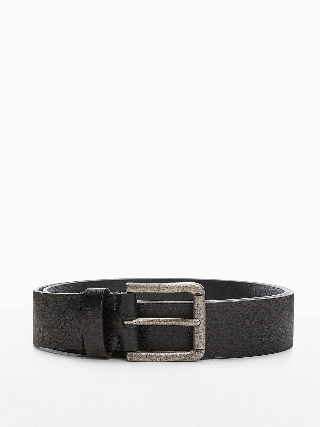 

MANGO MAN Leather Slim Belt, Black