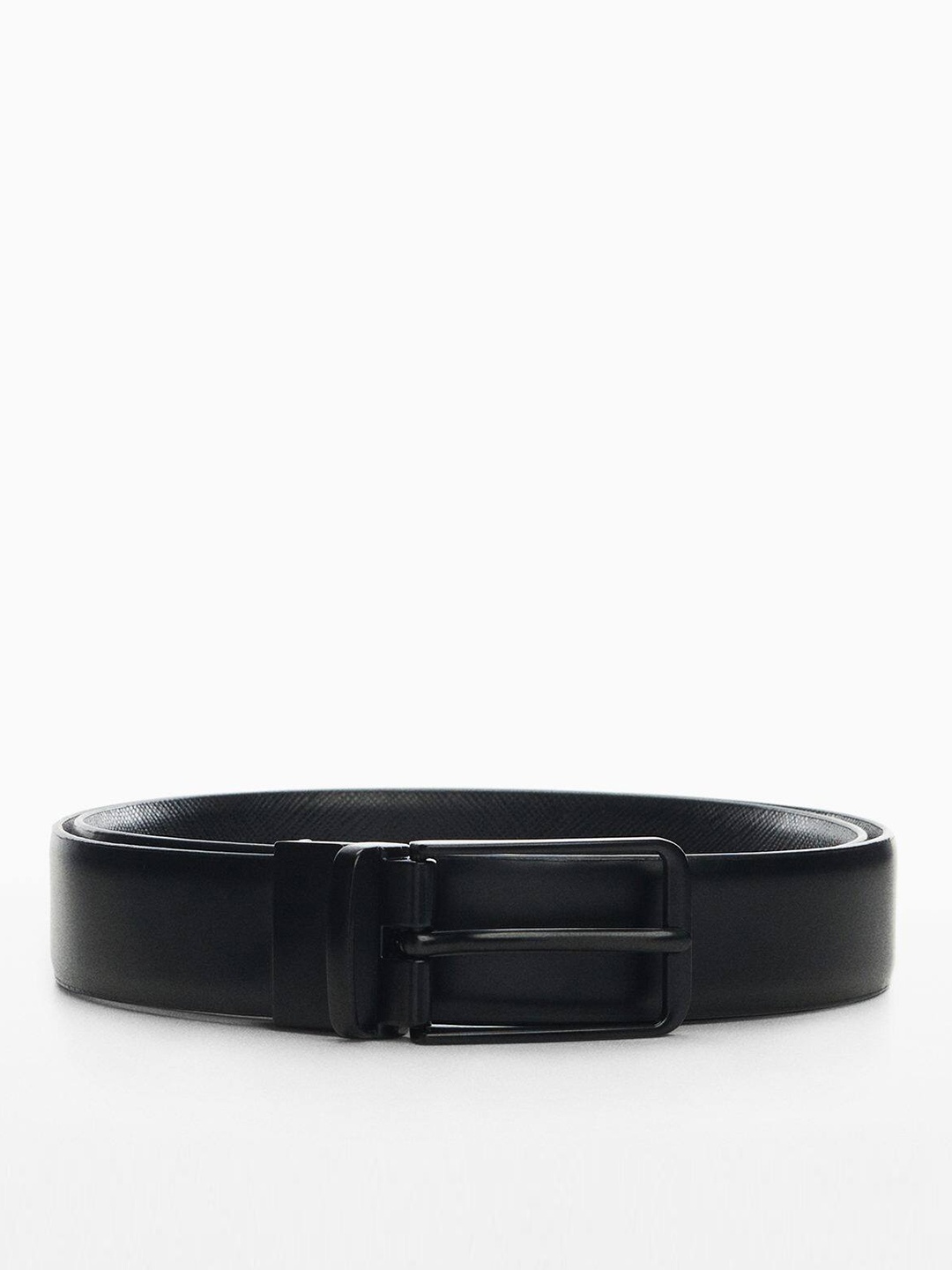 

MANGO MAN Leather Slim Belt, Black