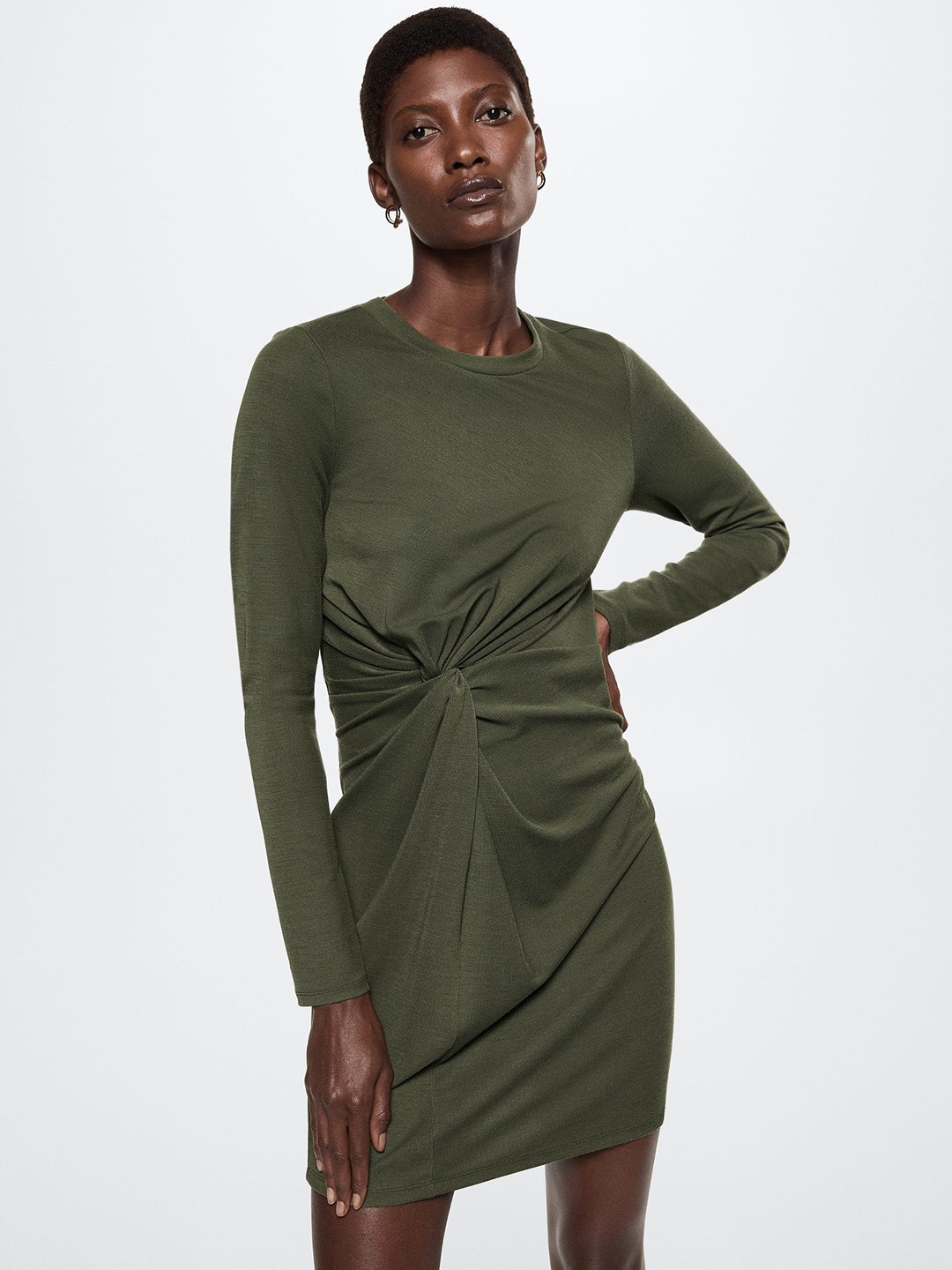 

MANGO Solid Sheath Dress, Olive