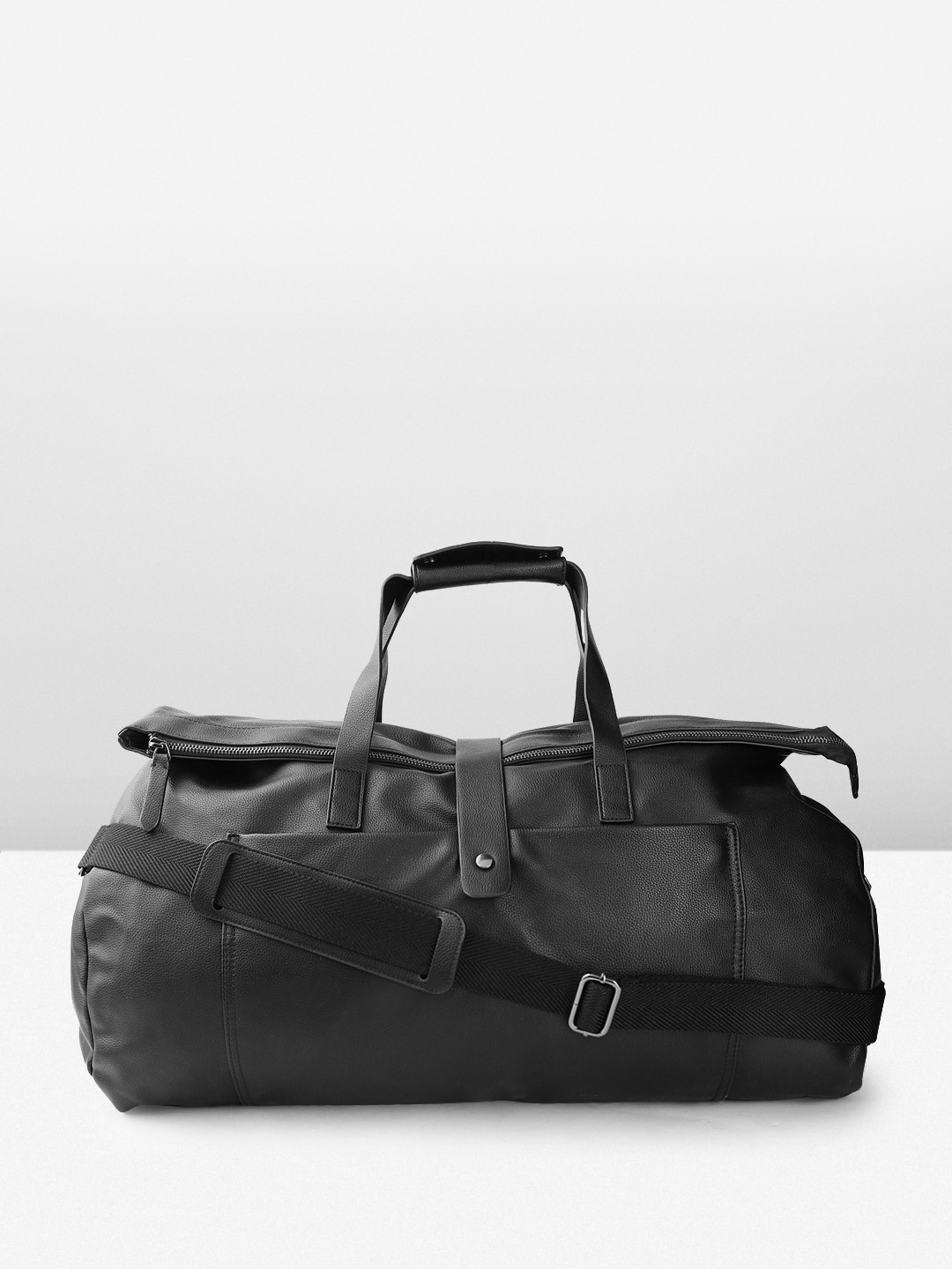 

MANGO MAN Leather Effect Duffel Bag, Black