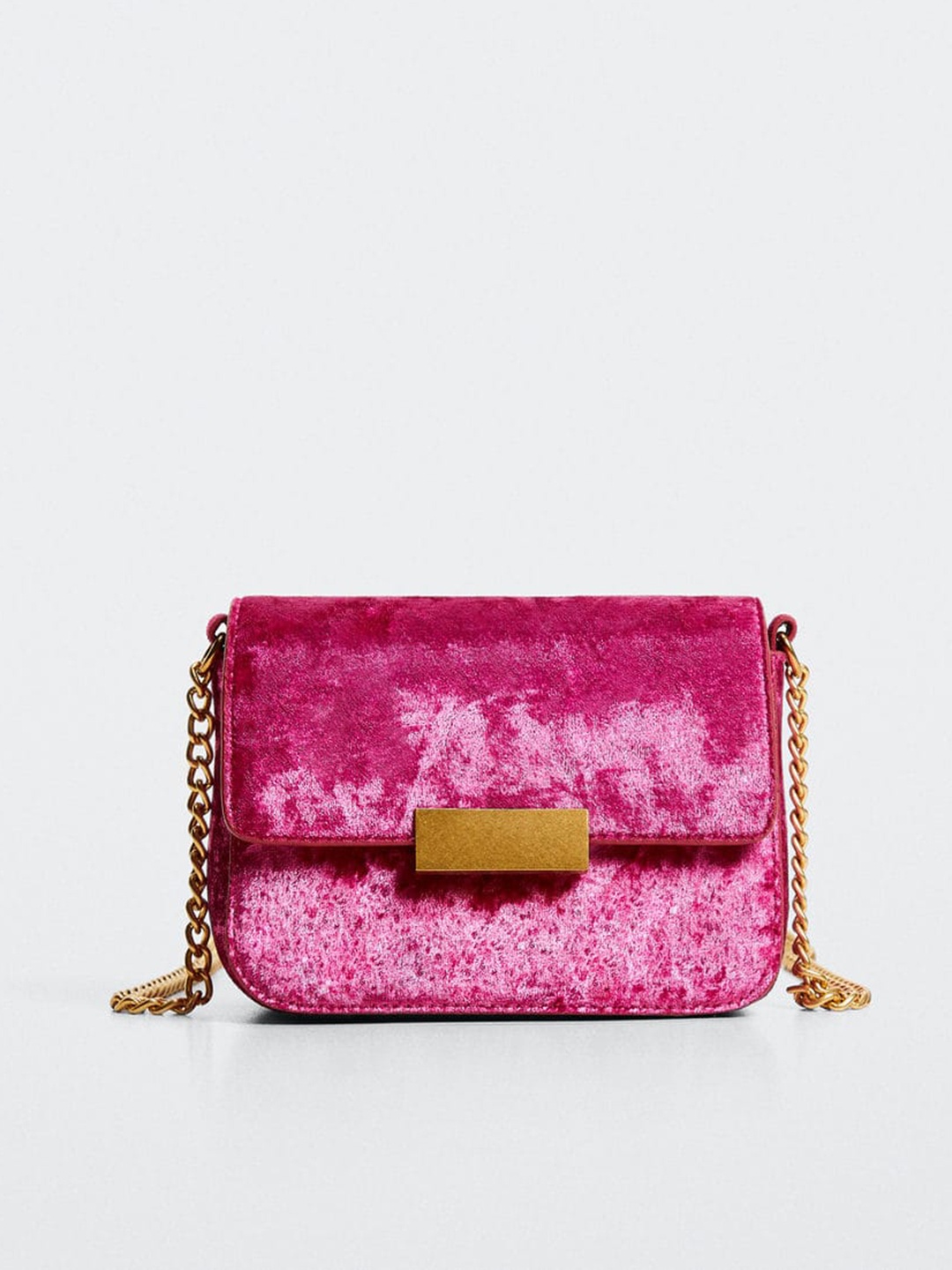 

MANGO Velvet Structured Sling Bag, Pink