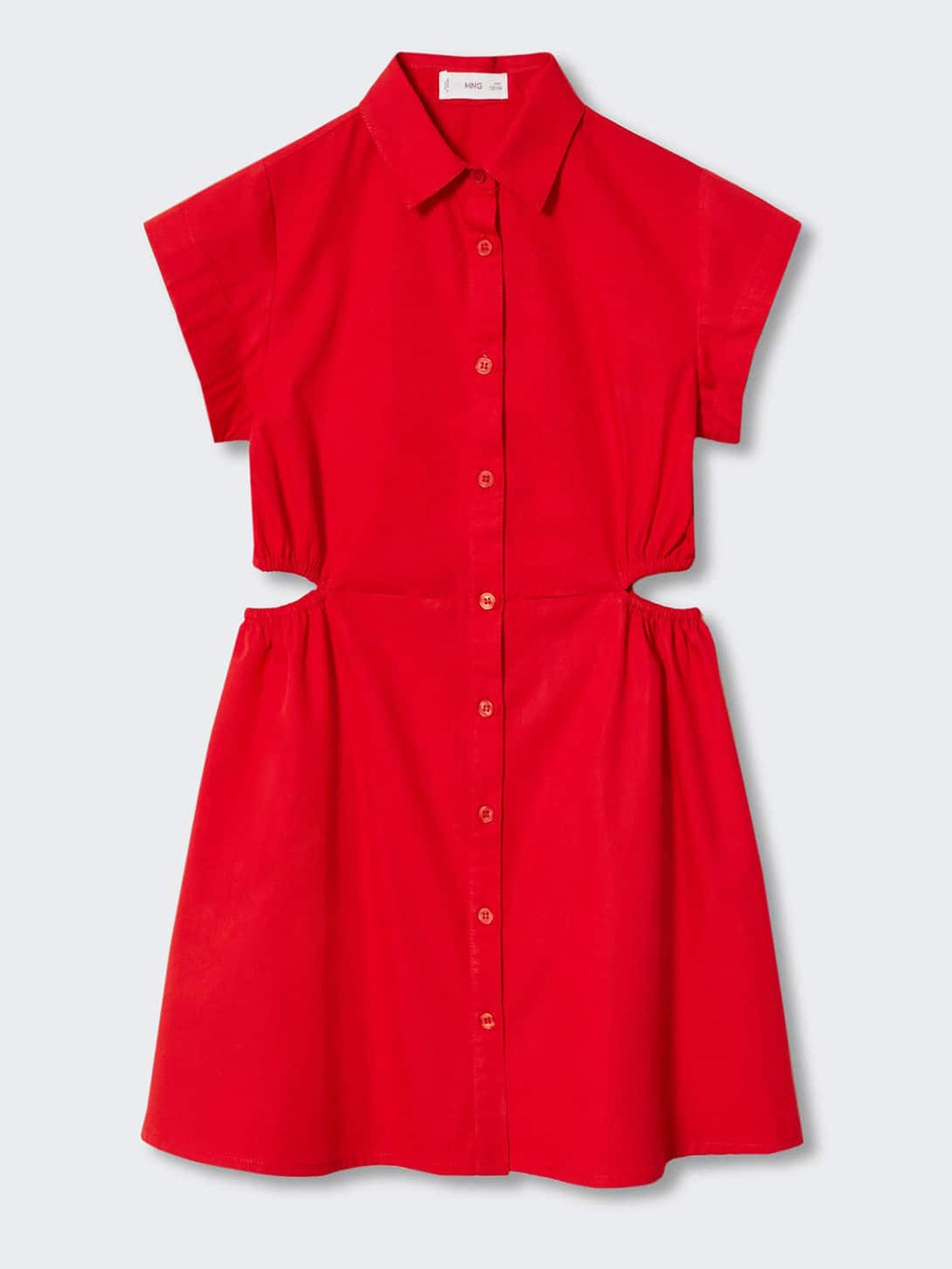 

Mango Kids Girls Pure Cotton Shirt Dress, Red