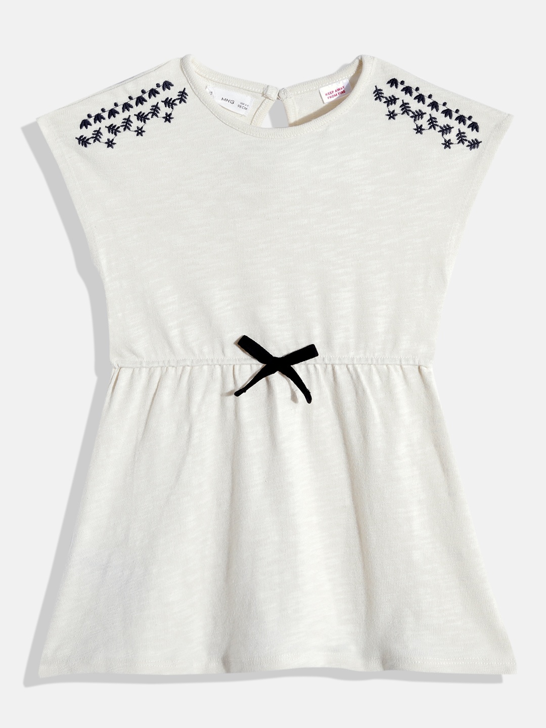 

Mango Kids Girls Pure Cotton Sustainable A-Line Dress, White